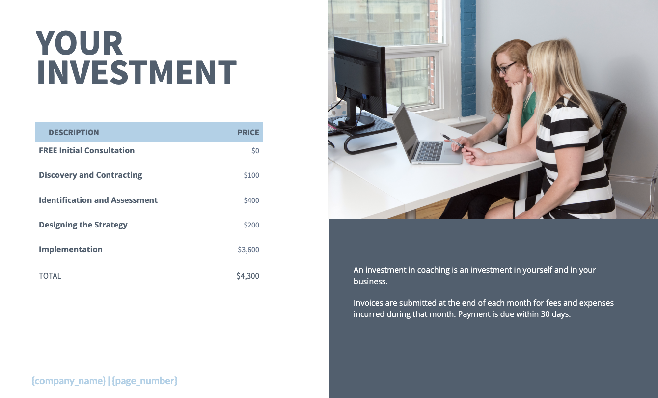 Executive Coaching Proposal Template